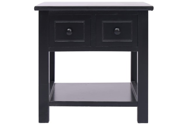 Table d'appoint Noir 40x40x40 cm Bois de Paulownia