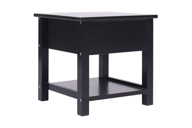 Table d'appoint Noir 40x40x40 cm Bois de Paulownia