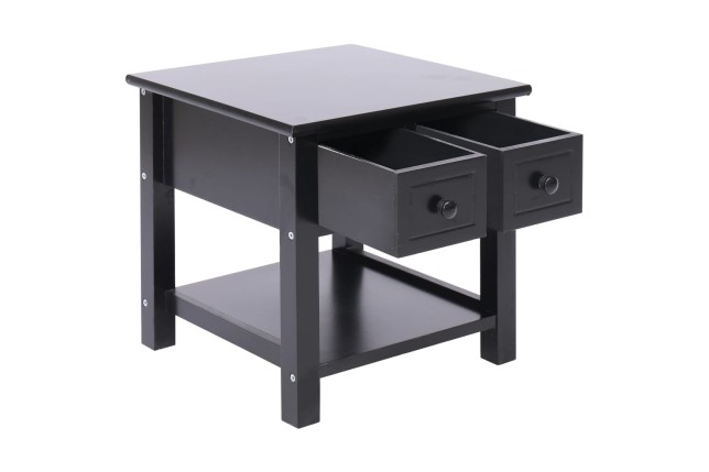 Table d'appoint Noir 40x40x40 cm Bois de Paulownia