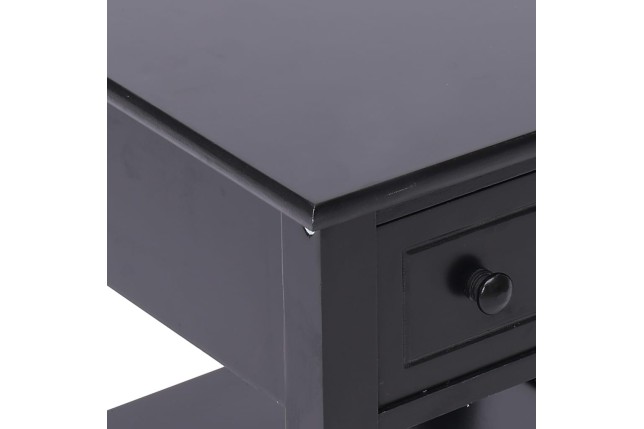 Table d'appoint Noir 40x40x40 cm Bois de Paulownia