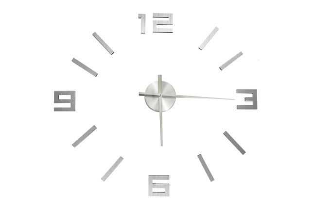 Horloge murale 3D Design moderne Argenté 100 cm XXL