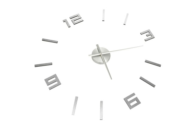Horloge murale 3D Design moderne Argenté 100 cm XXL