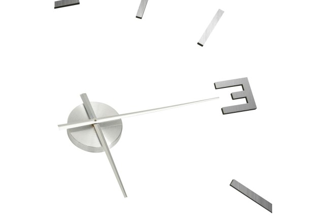 Horloge murale 3D Design moderne Argenté 100 cm XXL