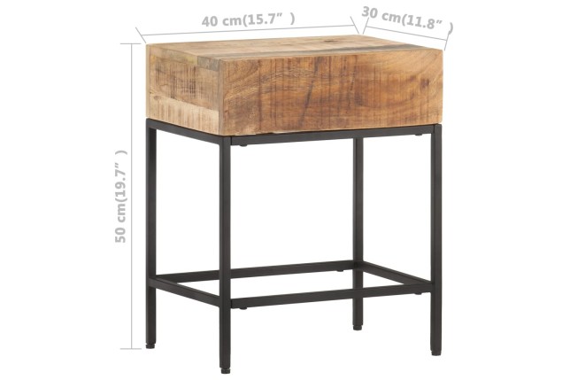 Table d'appoint 40x30x50 cm Bois massif de manguier brut