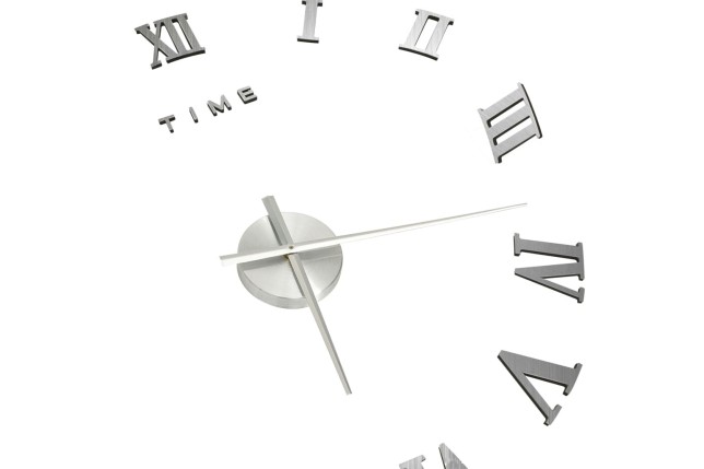Horloge murale 3D Design moderne Argenté 100 cm XXL