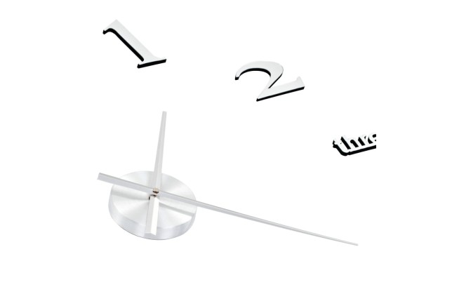 Horloge murale 3D Design moderne 100 cm XXL Argenté