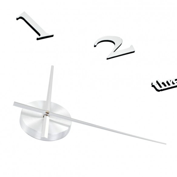 Horloge murale 3D Design moderne 100 cm XXL Argenté