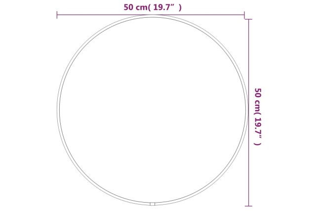 Miroir mural Noir Ø 50 cm Rond
