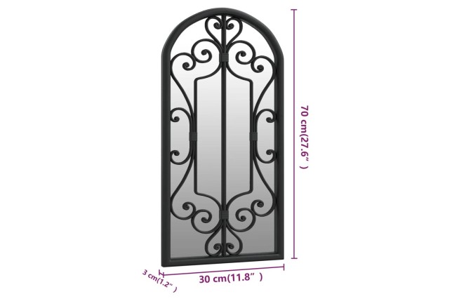 Miroir Noir 70x30 cm Fer pour utilisation à l'intérieur