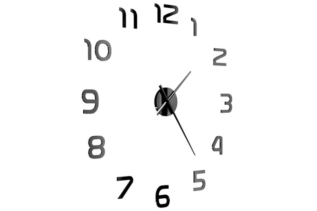 Horloge murale 3D Design moderne 100 cm XXL Noir