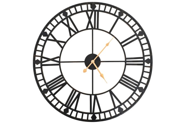 Horloge murale vintage avec mouvement à quartz Métal 60 cm XXL