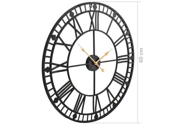 Horloge murale vintage avec mouvement à quartz Métal 60 cm XXL