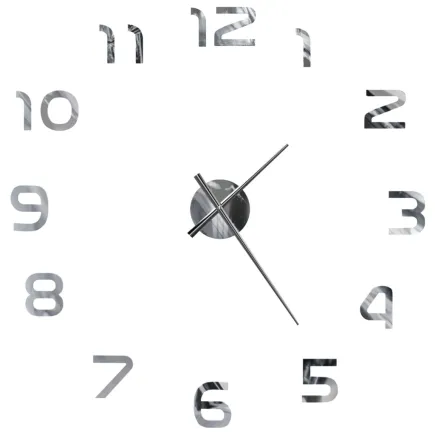 Horloge murale 3D Design moderne 100 cm XXL Argenté 2