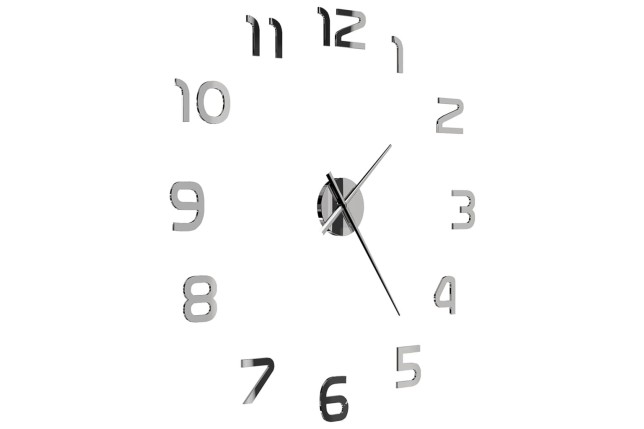 Horloge murale 3D Design moderne 100 cm XXL Argenté
