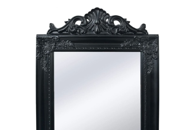 Miroir sur pied Style baroque 160x40 cm Noir