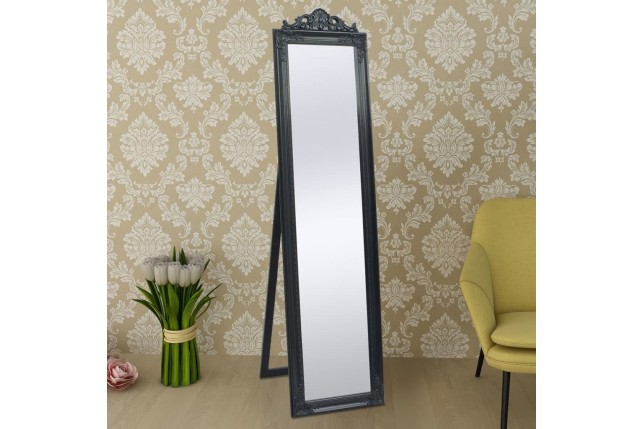 Miroir sur pied Style baroque 160x40 cm Noir