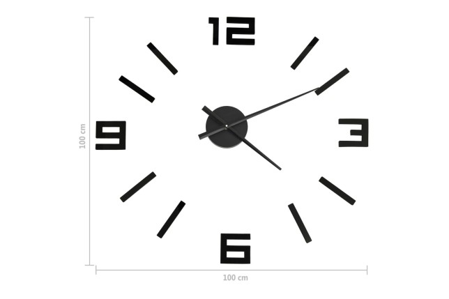 Horloge murale 3D Design moderne Noir 100 cm XXL