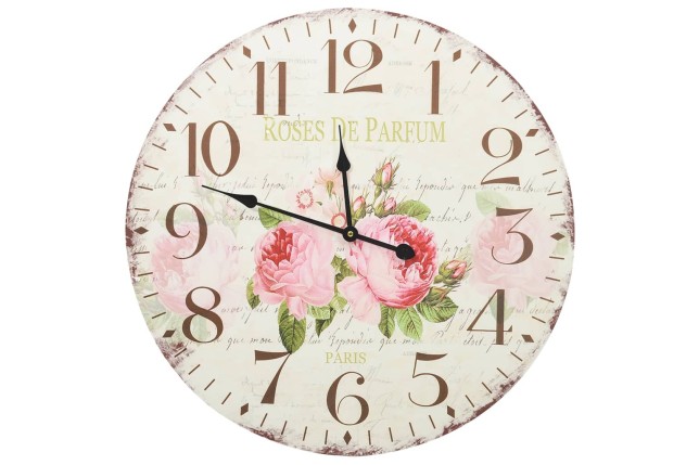 Horloge murale vintage Fleur 60 cm