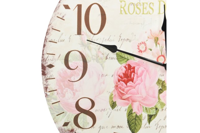 Horloge murale vintage Fleur 60 cm