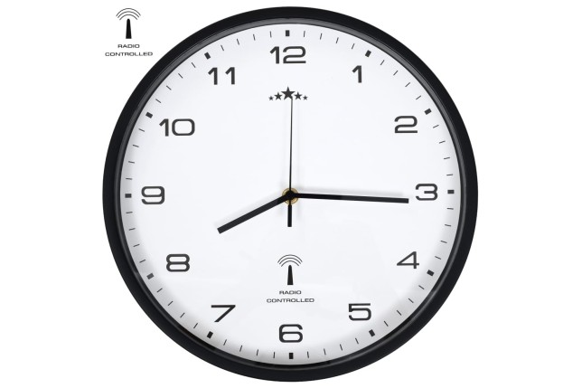 Horloge murale radioguidée Mouvement à quartz 31 cm Blanc/noir