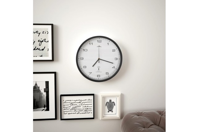 Horloge murale radioguidée Mouvement à quartz 31 cm Blanc/noir