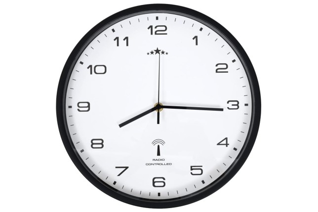 Horloge murale radioguidée Mouvement à quartz 31 cm Blanc/noir