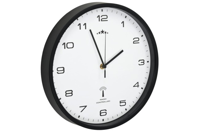 Horloge murale radioguidée Mouvement à quartz 31 cm Blanc/noir