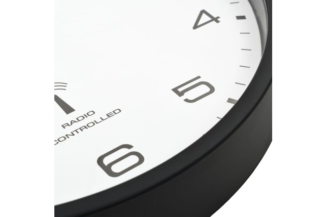 Horloge murale radioguidée Mouvement à quartz 31 cm Blanc/noir