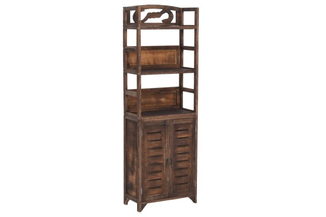 Vitrine Marron foncé 46x24x140 cm Bois massif de Paulownia