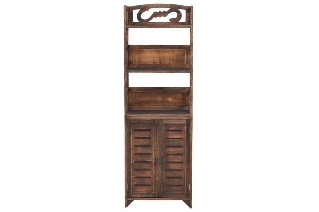 Vitrine Marron foncé 46x24x140 cm Bois massif de Paulownia