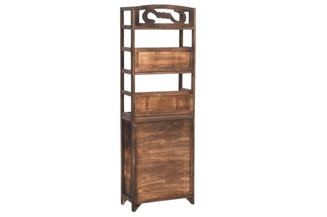 Vitrine Marron foncé 46x24x140 cm Bois massif de Paulownia