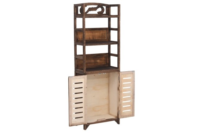 Vitrine Marron foncé 46x24x140 cm Bois massif de Paulownia