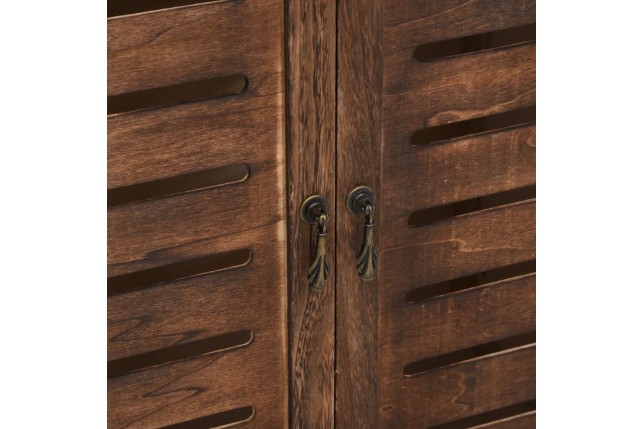Vitrine Marron foncé 46x24x140 cm Bois massif de Paulownia