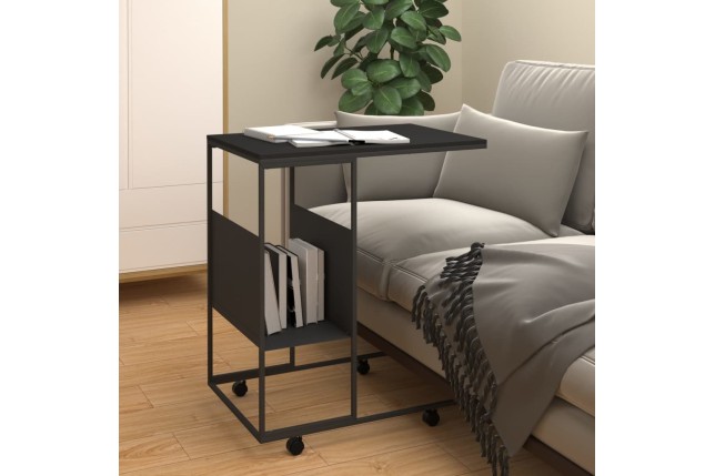 Table d'appoint avec roues Noir 55x36x63,5 cm 