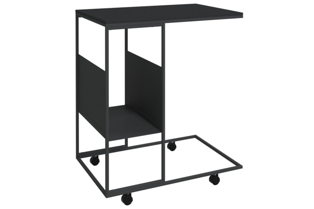 Table d'appoint avec roues Noir 55x36x63,5 cm 