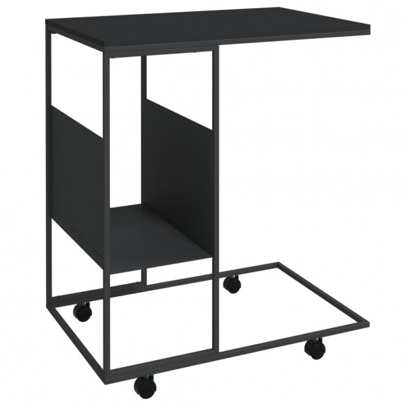 Table d'appoint avec roues Noir 55x36x63,5 cm 