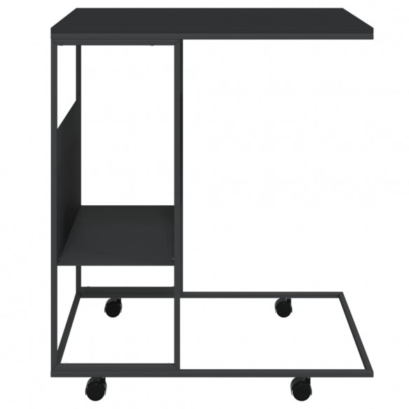 Table d'appoint avec roues Noir 55x36x63,5 cm 