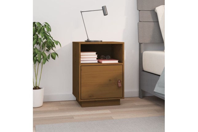 Table de chevet Marron miel 40x34x55 cm Bois de pin massif