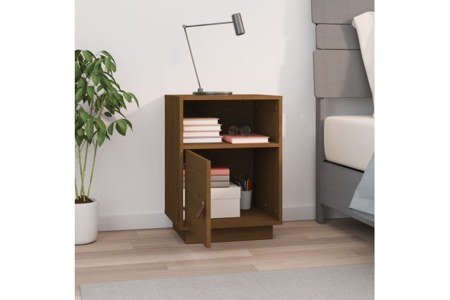 Table de chevet Marron miel 40x34x55 cm Bois de pin massif