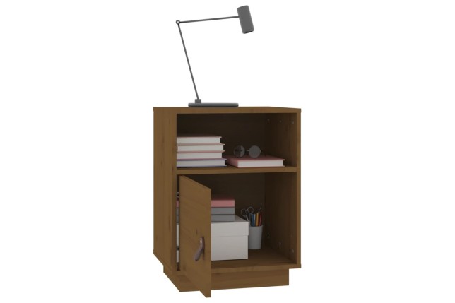 Table de chevet Marron miel 40x34x55 cm Bois de pin massif