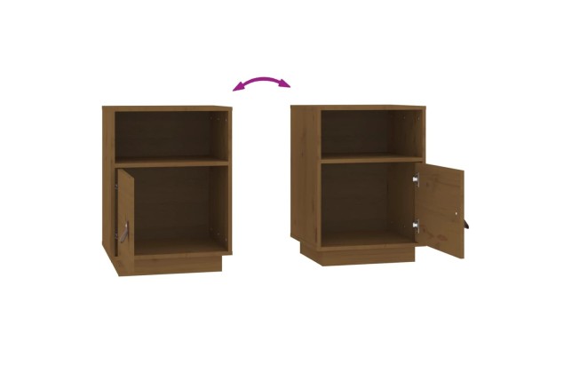 Table de chevet Marron miel 40x34x55 cm Bois de pin massif