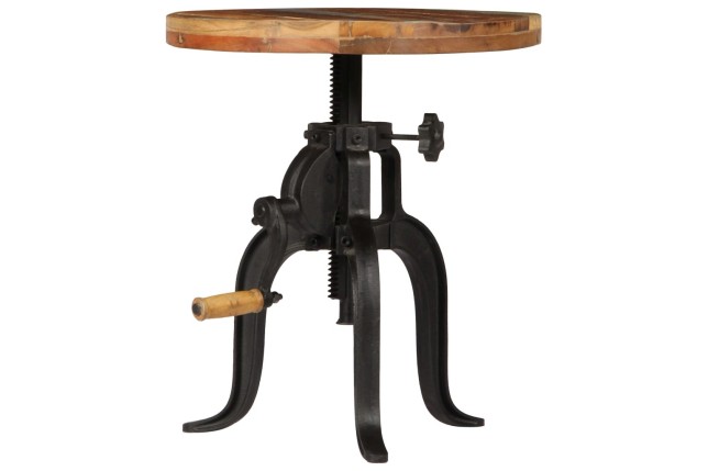Table d'appoint 45x (45-62) cm Bois de récupération et fonte