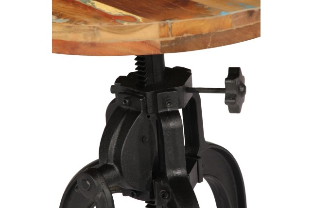 Table d'appoint 45x (45-62) cm Bois de récupération et fonte