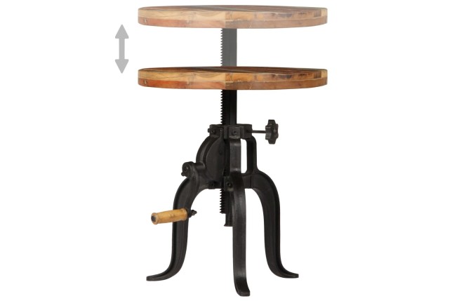 Table d'appoint 45x (45-62) cm Bois de récupération et fonte
