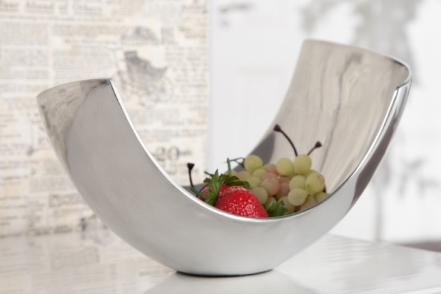 Corbeille de fruit 25 cm en aluminium argenté