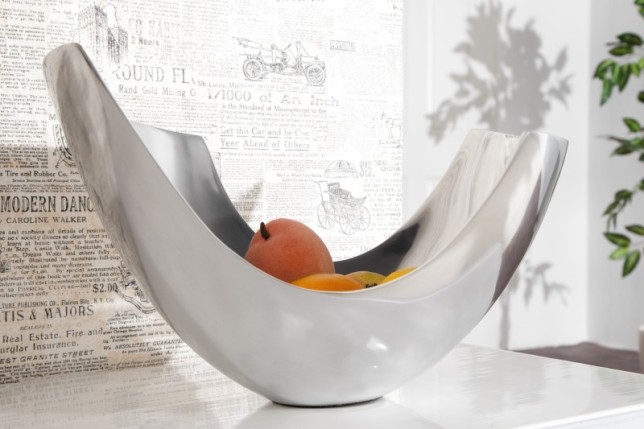 Corbeille de fruit 35 cm en aluminium argenté