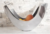 Corbeille de fruit 35 cm en aluminium argenté