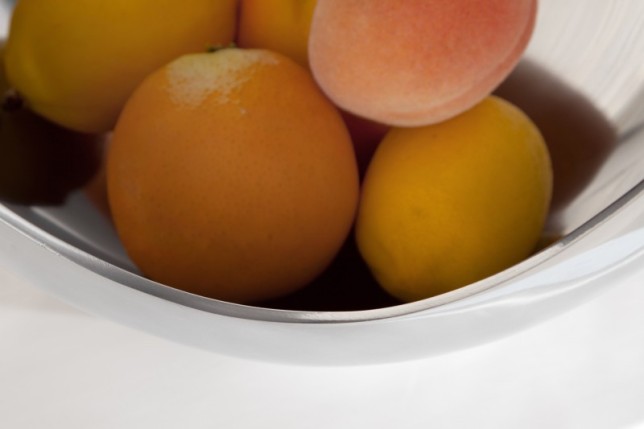Corbeille de fruit 35 cm en aluminium argenté