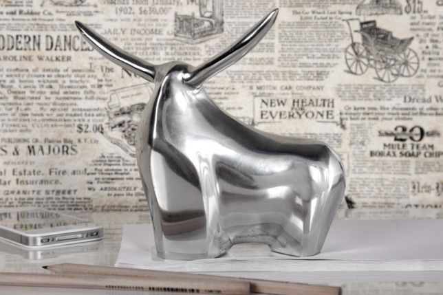 Presse-Papier design taureau en aluminium argenté