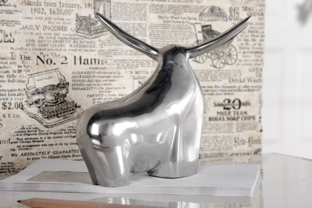 Presse-Papier design taureau en aluminium argenté